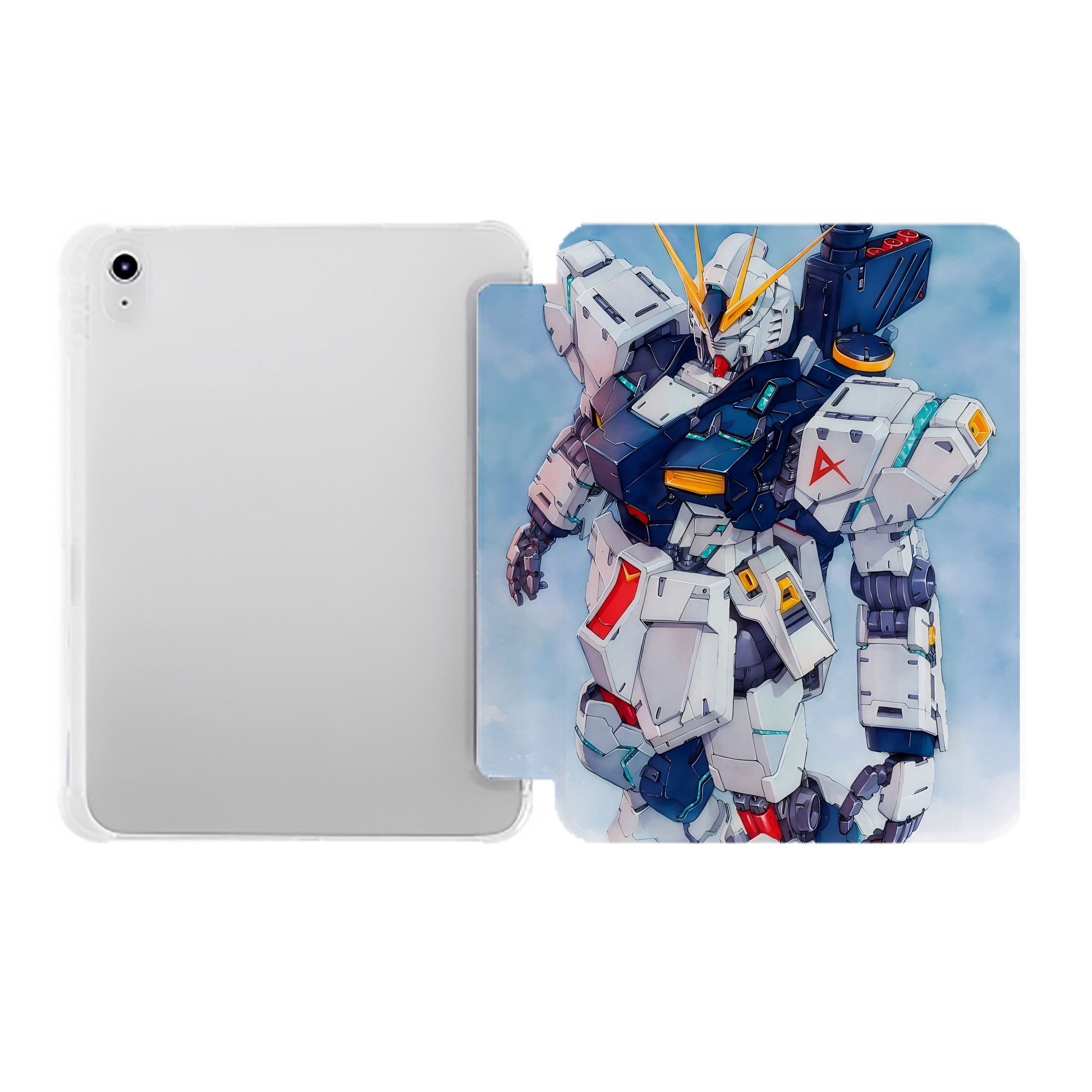 （画像用） 機動戦士ガンダム Mobile Suit Gundam IPad ケース ペン収納付き 三つ折りスタンド PUレザー×シリコン 対応機種9.5/10.5/10.9インチ